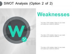 Swot analysis weakness ppt powerpoint presentation pictures influencers