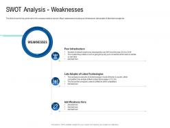 Swot analysis weaknesses poor network infrastructure of a telecom company ppt demonstration