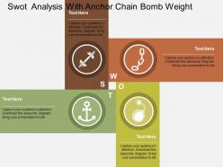 Swot analysis with anchor chain bomb weight flat powerpoint design