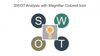 SWOT Analysis With Magnifier Colored Icon In Powerpoint Pptx Png And Editable Eps Format