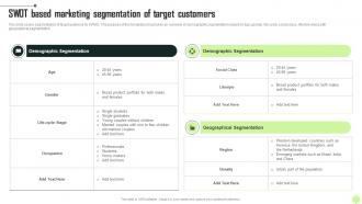 SWOT Based Marketing Segmentation KPMG Operational And Marketing Strategy SS V