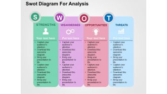 Swot diagram for analysis flat powerpoint design
