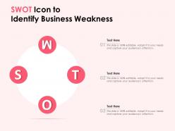 Swot icon to identify business weakness
