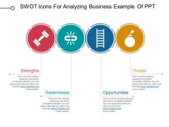 Swot icons for analyzing business example of ppt
