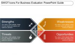 Swot icons for business evaluation powerpoint guide