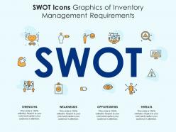 Swot icons graphics of inventory management requirements infographic template