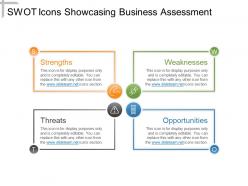 Swot icons showcasing business assessment powerpoint show