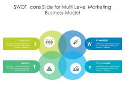 Swot icons slide for multi level marketing business model infographic template