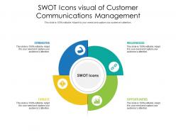 Swot icons visual of customer communications management infographic template