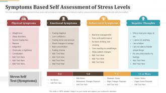 Symptoms Based Self Assessment Occupational Stress Management Strategies