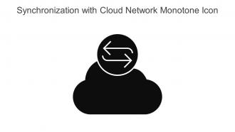 Synchronization With Cloud Network Monotone Icon In Powerpoint Pptx Png And Editable Eps Format