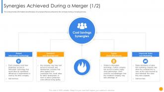 Synergies achieved during a merger driving factors resulting in execution