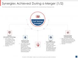Synergies achieved during a merger shared overview of merger and acquisition