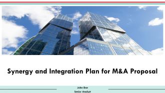 Synergy And Integration Plan For M And A Proposal PPT Demonstration AT
