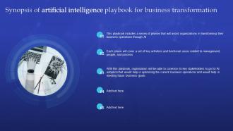 Synopsis Of Artificial Intelligence Playbook For Business Transformation