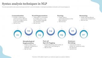 Syntax Analysis Techniques In NLP Ppt Powerpoint Presentation Infographics Maker