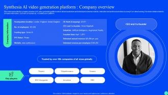 Synthesia Ai Platform Integration Synthesia Ai Generation Platform Company Overview