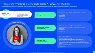 Synthesia Ai Platform Integration Tolstoy And Synthesia Integration To Create Ai Videos For Chatbots