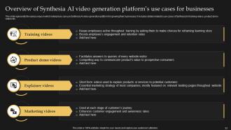 Synthesia AI Text To Video Generation Platform AI CD V Multipurpose