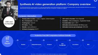 Synthesia AI Video Generation Platform Company Overview AI SS