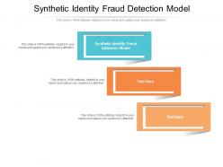 Synthetic identity fraud detection model ppt powerpoint presentation model template cpb