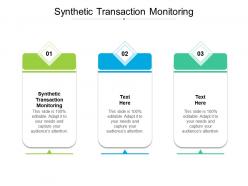 Synthetic transaction monitoring ppt powerpoint presentation pictures diagrams cpb