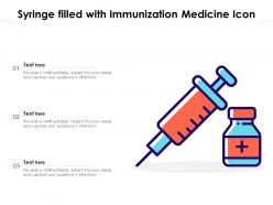 Syringe filled with immunization medicine icon