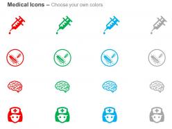 Syringe germs brain nurse ppt icons graphics