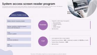 System Access Screen Reader Program Ppt Powerpoint Presentation File Themes