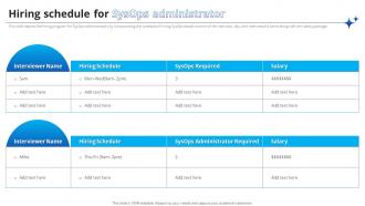 System Administrator Hiring Schedule For SysOps Administrator Ppt Powerpoint Presentation File Good