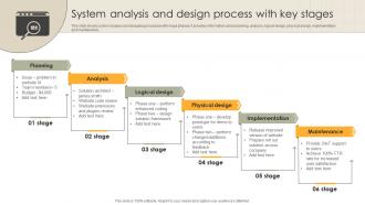 System Analysis And Design Process With Key Stages