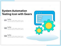 System automation testing icon with gears