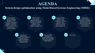 System Design Optimization Using Model Based Systems Engineering MBSE Complete Deck Slides Impressive