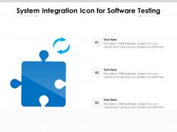 System integration icon for software testing