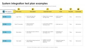 System Integration Test Plan Examples