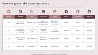 System Migration Risk Assessment Matrix