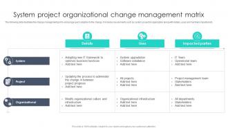 System Project Organizational Change Management Matrix