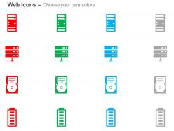 System unit server hard drive battery ppt icons graphics