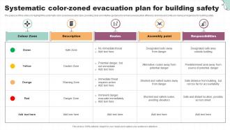 Systematic Color Zoned Evacuation Plan For Building Safety