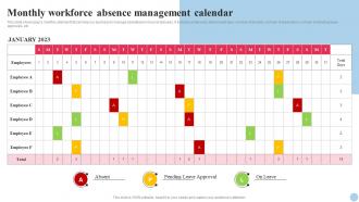Systematic Planning And Development Monthly Workforce Absence Management Calendar