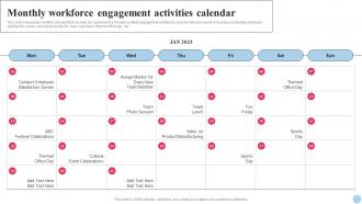 Systematic Planning And Development Monthly Workforce Engagement Activities Calendar