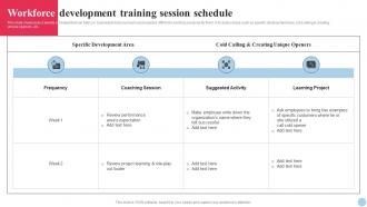Systematic Planning And Development Workforce Development Training Session Schedule