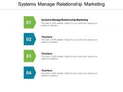 Systems manage relationship marketing ppt powerpoint presentation slides master slide cpb