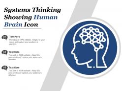 Systems thinking showing human brain icon