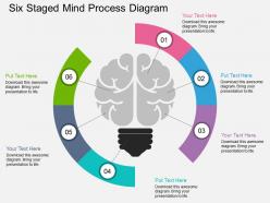 Sz six staged mind process diagram flat powerpoint design