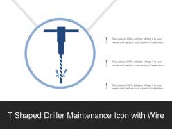 T Shaped Driller Maintenance Icon With Wire