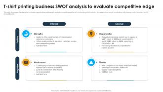T Shirt Printing Business SWOT Analysis To Evaluate Custom Apparel Printing Business Plan BP SS