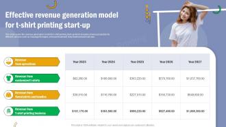 T Shirt Printing Effective Revenue Generation Model For T Shirt Printing Start Up BP SS