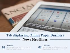Tab displaying online paper business news headlines