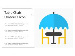 Table chair umbrella icon